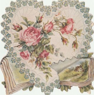 Antique Victorian Embossed Die - Cut Valentine Card