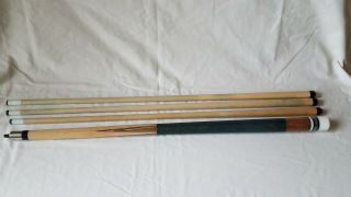 Vintage Viking Pool Cue Billiards Stick And 3 Shafts C1960 