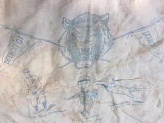Seldom Seen Vtg 1907 Detroit Tigers Pillow Cover Ty Cobb Jennings Donovan