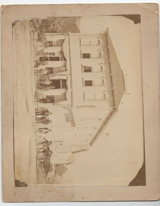 Large 1880s Photo Of Building With Grey & Bro John Deere Plow Sign Outside