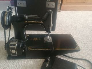 Vintage Centennial Singer Featherweight 221 - 1 Sewing Machine 1948 W/case