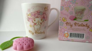NIB My Melody Boxed Ceramic Mug Tea Steeper Sanrio Hong Kong Broadway Gift 2