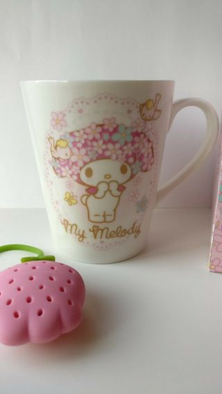 NIB My Melody Boxed Ceramic Mug Tea Steeper Sanrio Hong Kong Broadway Gift 3