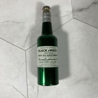 Vintage Miniature Black & White Scotch Whiskey Bottle Push Button Bottle Opener
