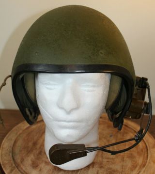 Vintage Us Army Early Vietnam Cvc Tank Crew Combat Helmet With Sa - 1552/g Headset
