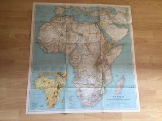 Vintage Africa Map National Geographic 1935