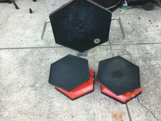 Vintage Simmons SDS8 Red Drum Set Pads - Bass Drum and 4 toms 2