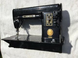 Magnificent Vintage Singer Sewing Machine Model 301a Shiny Black W Portable Case