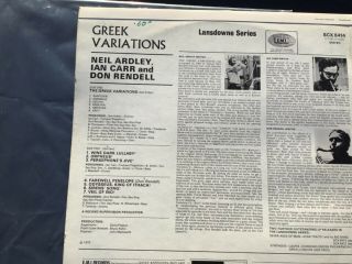 GREEK VARIATIONS LP NEIL ARDLEY IAN CARR DON RENDELL SCX 6414 very rare jazz 3