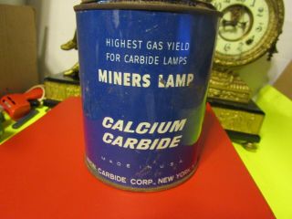 Miners Lamp Calcium Carbide 2 Lb Can By Union Carbide,  N.  Y.  (gt1)