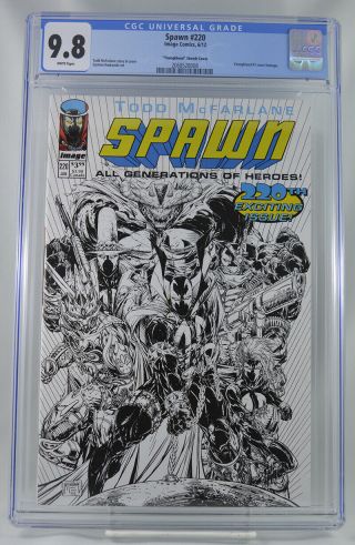 Spawn 220 Cgc 9.  8 Youngblood Black And White Sketch Todd Mcfarlane Cover