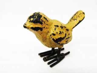 Small Rustic Miniature Primitive 2 " Cast Iron Chick Spring Bird Chippy Mustard