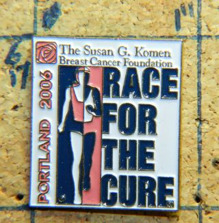 Race For The Cure Portland Oregon 2006 Goldtone 1 " Metal Lapel Pin