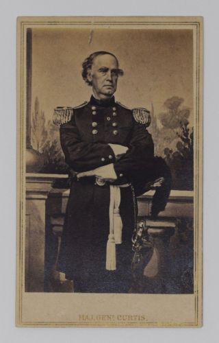 Civil War Cdv Union General Samuel R.  Curtis W/ Sword Anthony,  York