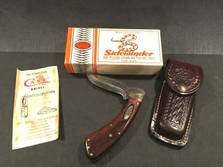 Vintage 1981 Case Xx Sidewinder 9 Dot Pocket Knife W Leather Sheath And Box