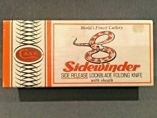 Vintage 1981 Case XX Sidewinder 9 Dot Pocket Knife w Leather Sheath and Box 2