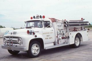 Missouri City Tx 1956 Ford American Lafrance Pumper - Fire Apparatus Slide