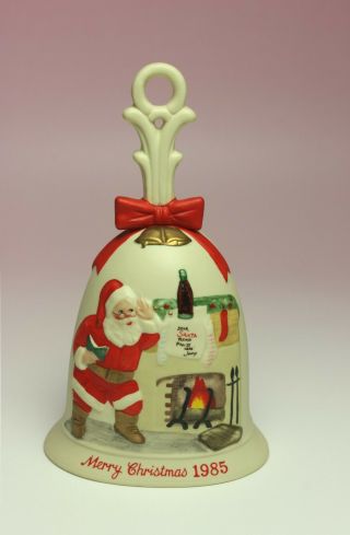 Royal Orleans 1985 Coca Cola Santa Claus Ceramic Christmas Handbell Japan