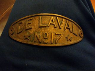 Antique De Laval No.  17 Cream Separator Badge Emblem Part Logo N44