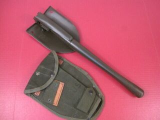 Vietnam Era Us Army M1951 Entrenching Tool Or Shovel W/m1956 Cover - Dtd 1968 1