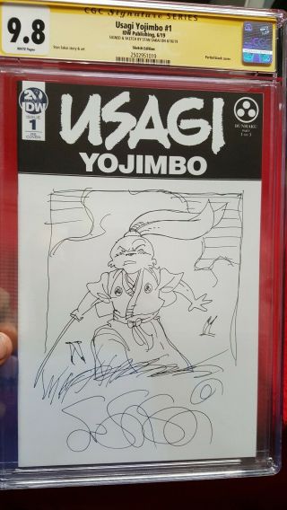 Usagi Yojimbo 1 Cgc 9.  8 Ss Blank Cover Sketch By Stan Sakai No Res Nm,  Hot