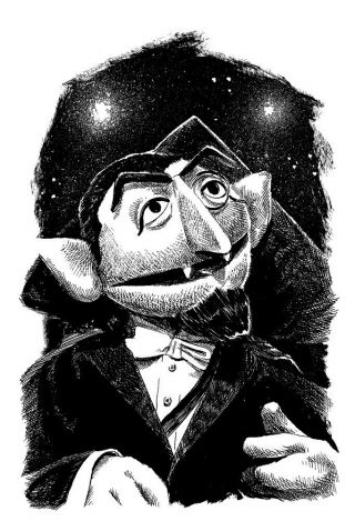Muppets The Count Sesame Street Ink Drawing,  Art By Andy Bennett