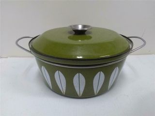 Catherine Holm Large Covered Dutch Oven Green Lotus Pattern