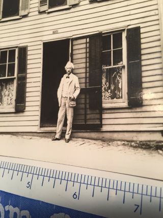 Vintage MARK TWAIN PHOTO Taken At Boyhood Home Last Visit In 1902 5 x 7 2