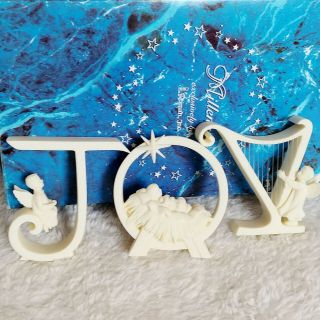 Roman Inc Millenium Joy Christmas 3pc Set Figurines Baby Jesus Angels Harp
