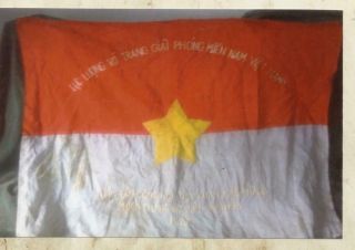 Viet Cong " National Liberation Front " Victory Flag " Go Dau - Tay Ninh " Tet 1968