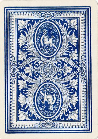 1 Wide Swap Playing Card Us Reversible Gorgeous Cherub Child & Flowers Blue