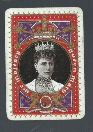 Swap Playing Cards 1 Wide Vint C 1911 Royalty Queen Mary.  Crown R31 H/bone