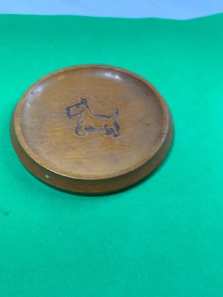 Vintage Scotty Scottie Scottish Terrier Hand Carved Wooden Coaster Dog Companion 3