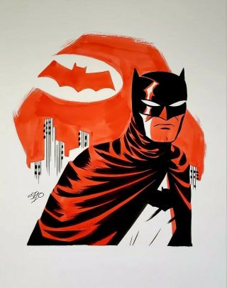 Michael Mike Cho Sketch Batman Art & Signed