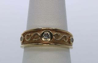 Vintage 14k Yellow Gold Diamond Band Ring Size 6.  25