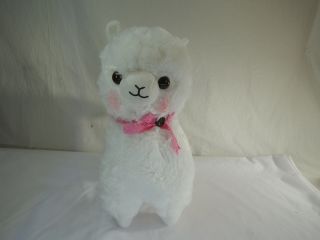 40cm Authentic Japan Big Amuse Alpacasso Girly Lace Ribbon White Alpaca Plush