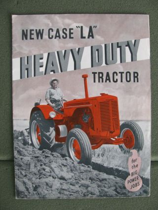 1940 Case Model La Heavy Duty Tractor Brochure,  Folder Poster Size