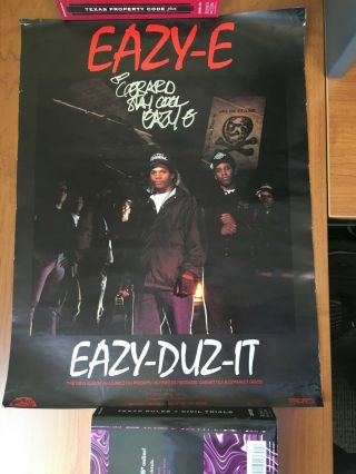 Authentic Eazy E Autographed Eazy - Duz - It Poster