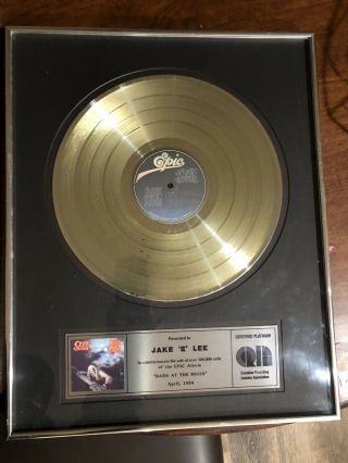 Jake E.  Lee 100,  000 Copies Of “bark At The Moon”.  Once Owned By Jake E.  Lee.
