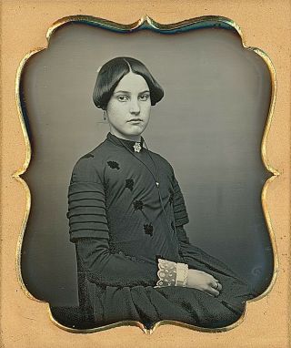 Young Woman With Freckles Identified 1/6 Plate Daguerreotype E641