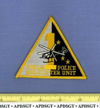 Tulsa Police Helicopter Unit Oklahoma Sheriff Patch Aviation Air