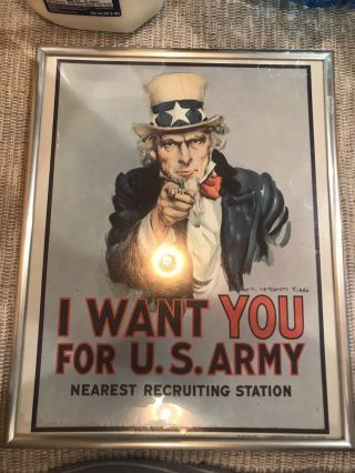 Vintage Uncle Sam I Want You For U.  S.  Army Poster 1968 James Montgomery Flagg