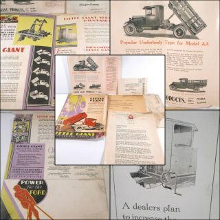 1931 Little Giant Ford Truck Power Hoist Sales Paper Purchase Letter Brochure Ad
