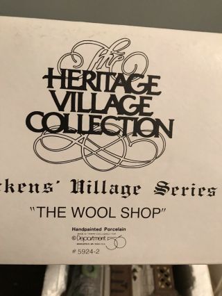 Dept.  56 Dickens Heritage Village The Wool Shop 5924 - 2 3