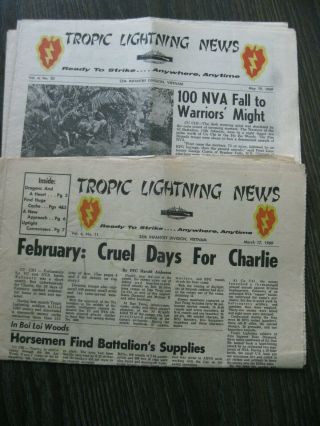 2 Each - 25th Inf Division " Tropic Lightning News " - 1969