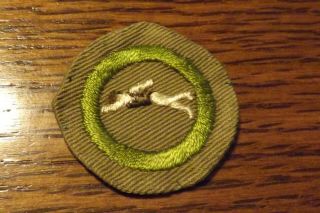 Boy Scout Merit Badge Type B Wide Crimp Swimming Brown Thread