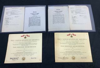 Vietnam War Us Army 1st Infantry Division Soldiers Bronze Star Certificates