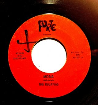 Iggy Pop Early Rock Record: The Iguanas Mona/i Don’t Know Why Forte 201 (1965)
