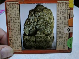 Colored Glass Magic Lantern Slide Evf Babylonian Map World One Of First Known