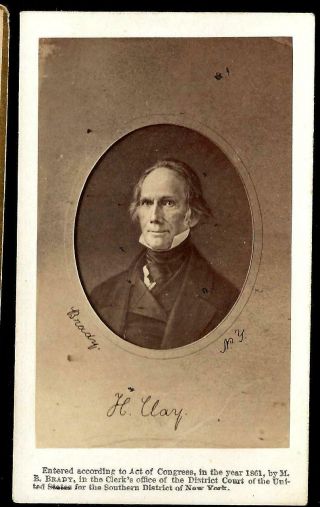 Civil War Era Cdv Of Henry Clay Statesman